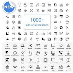 ios苹果风格细线条app图标网页设计线性icon素材UI矢量PS素材